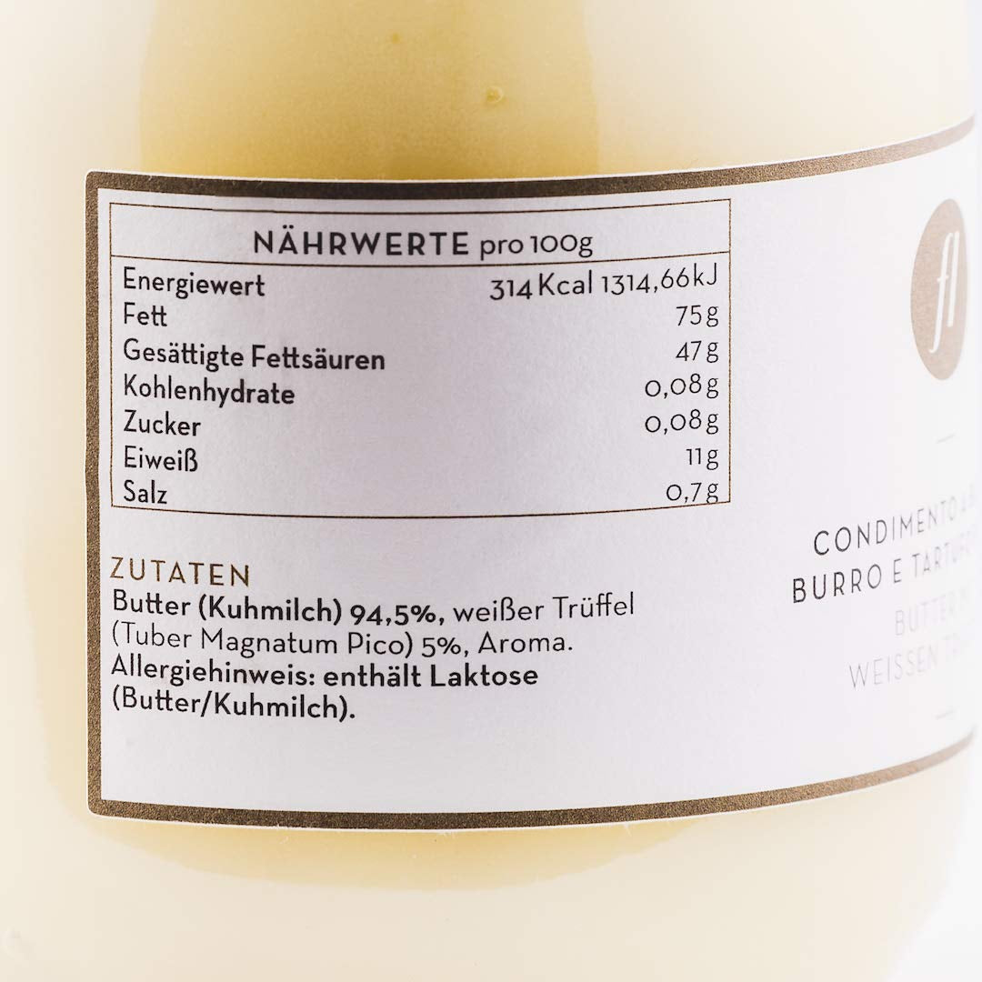 Feinkost Luigi - Trøffelsmør i glasset med 5% ægte hvid trøffel (450g) fra Italien