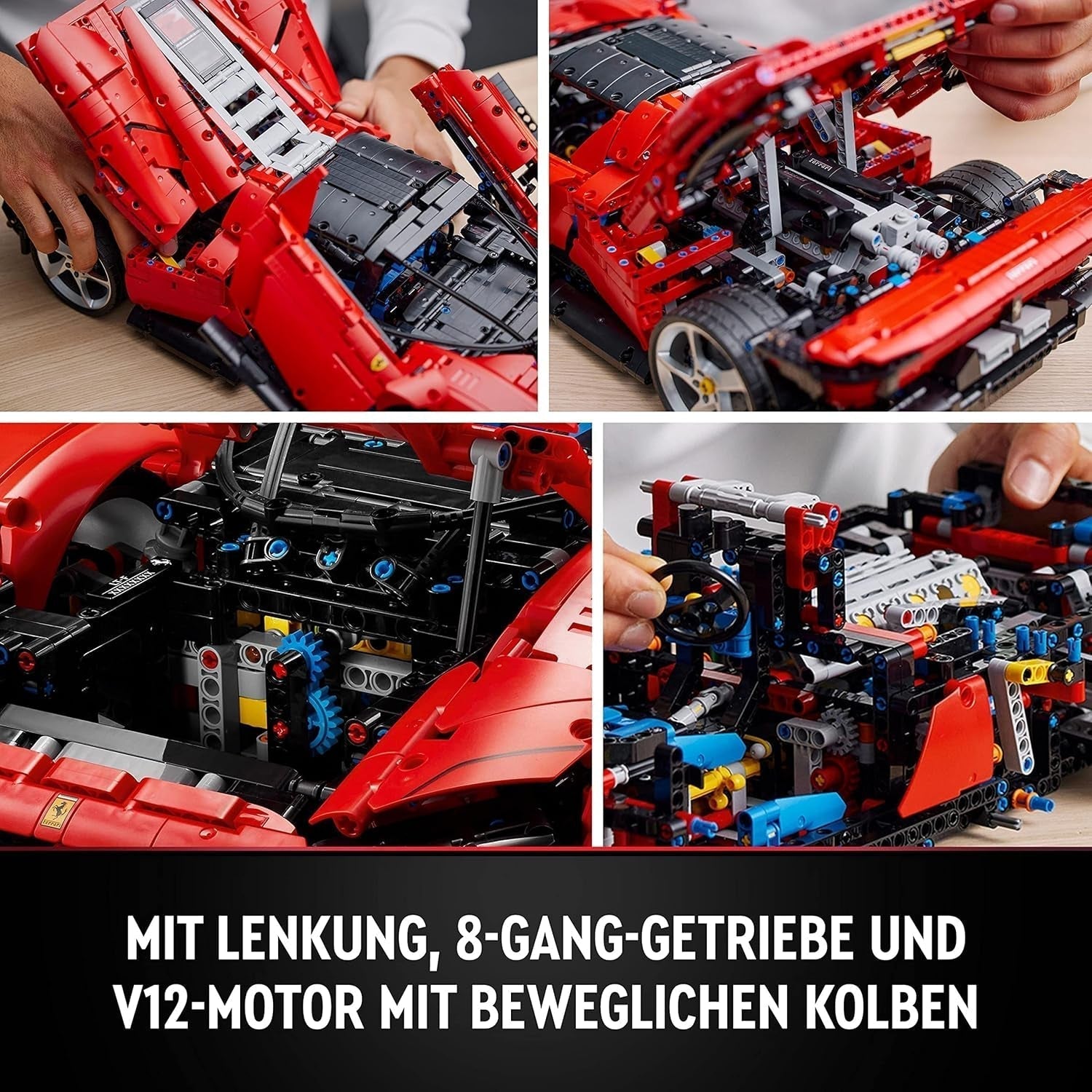LEGO Technic Ferrari Daytona SP3 Model Kit 1:8 Skala, Rød Super Sports Car, Extended Car Model Samlerobjekt, Ultimate Car Concept 42143 Byggesæt Besuche den LEGO-Store