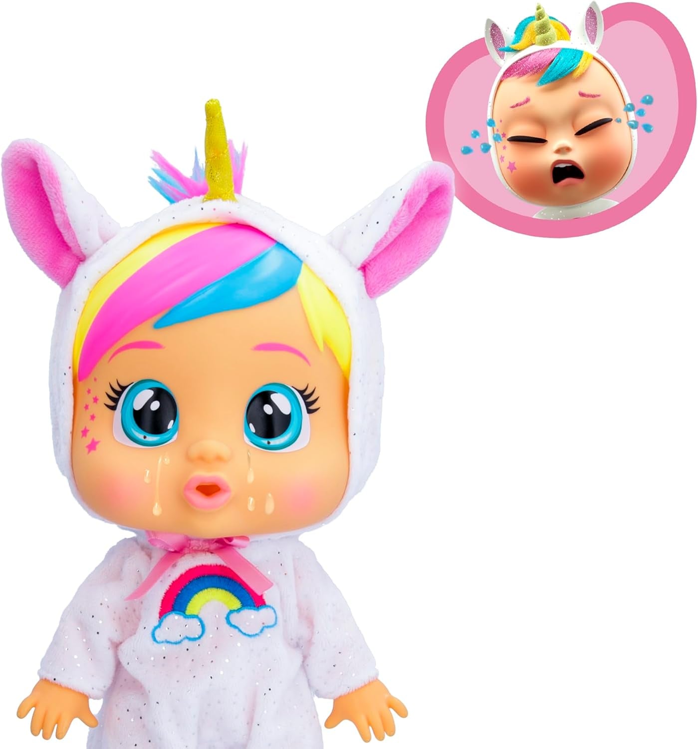 CRY Babies Loving Care Fantasy Dreamy | Interaktive Puppe, die echte Tränen weint, einen Pyjama trägt und 3 Accessoires enthält - Spielzeug und Geschenk für Mädchen und Jungen