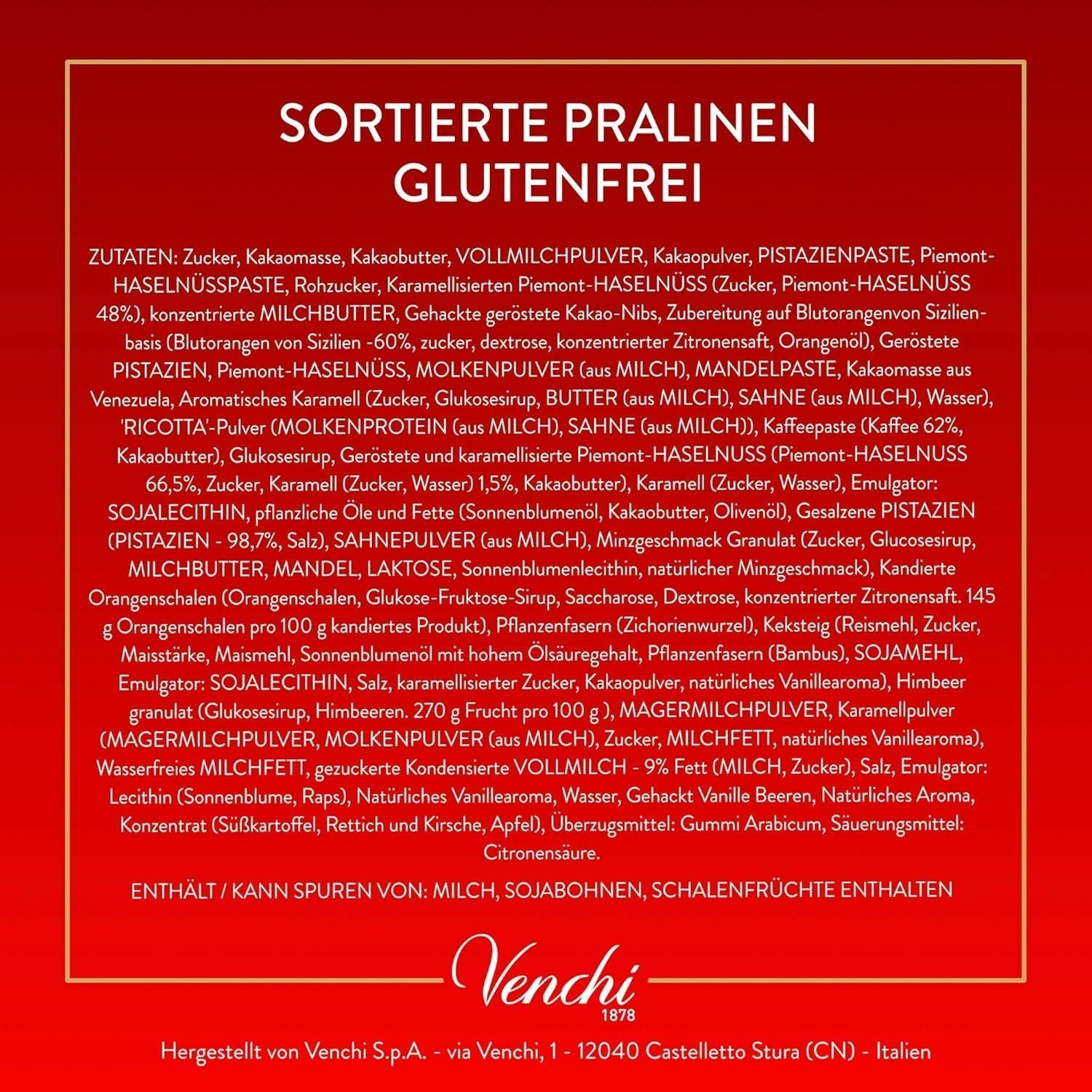 Venchi, colecția de Crăciun - Cutie cadou cu ciocolată asortată, 704 grame Bomboane de Ciocolata Naty Shop