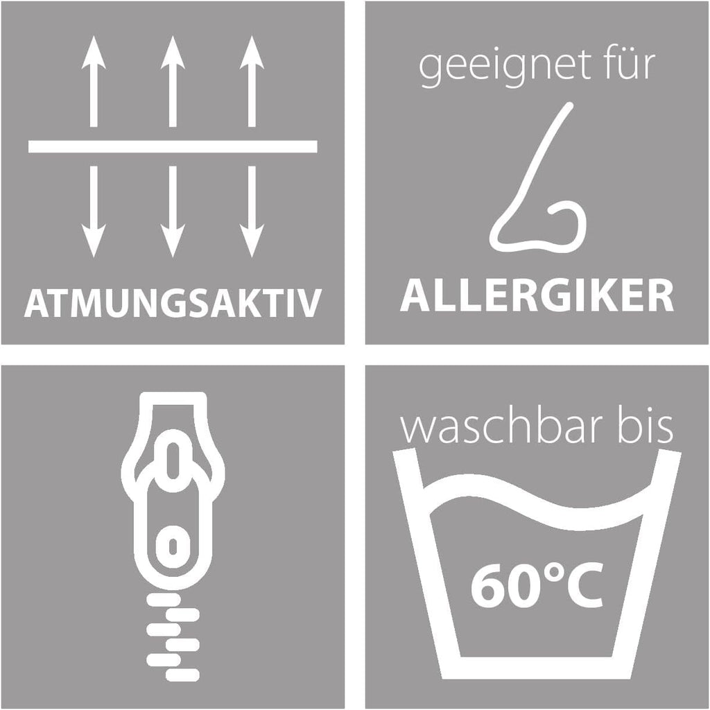 Traumnacht pernă confort cu capac din bumbac pur, pernă certificată Oeko-Tex cu fermoar, 80X80 Cm, Dezvoltat în Germania Perne standard Naty Shop