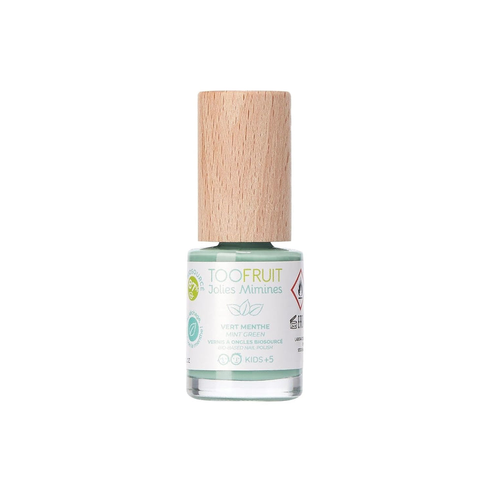 TOOFRUIT Kids Mint neglelak - vandbaseret, aftagelig, opløsningsmiddelfri, giftfri og sikker, 100 % vegansk, 10 ml