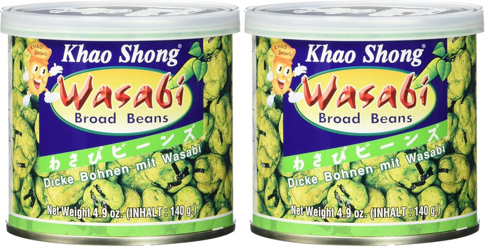 Khao Shong stegte grønne ærter med wasabi, sprøde ærter i en krydret dej, et fedtfattigt alternativ til nødder, medium krydret, 1 dåse på 140 g | 140 g (1 pakke)