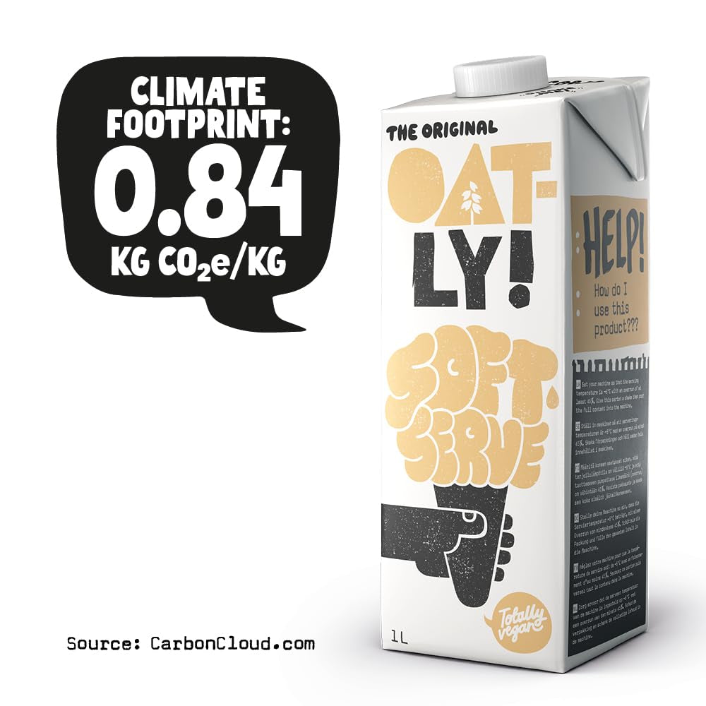 Oatly Soft Serve Mix til fremstilling af softice på plantebaseret basis i ismaskinen 1L, (6er-Pack)
