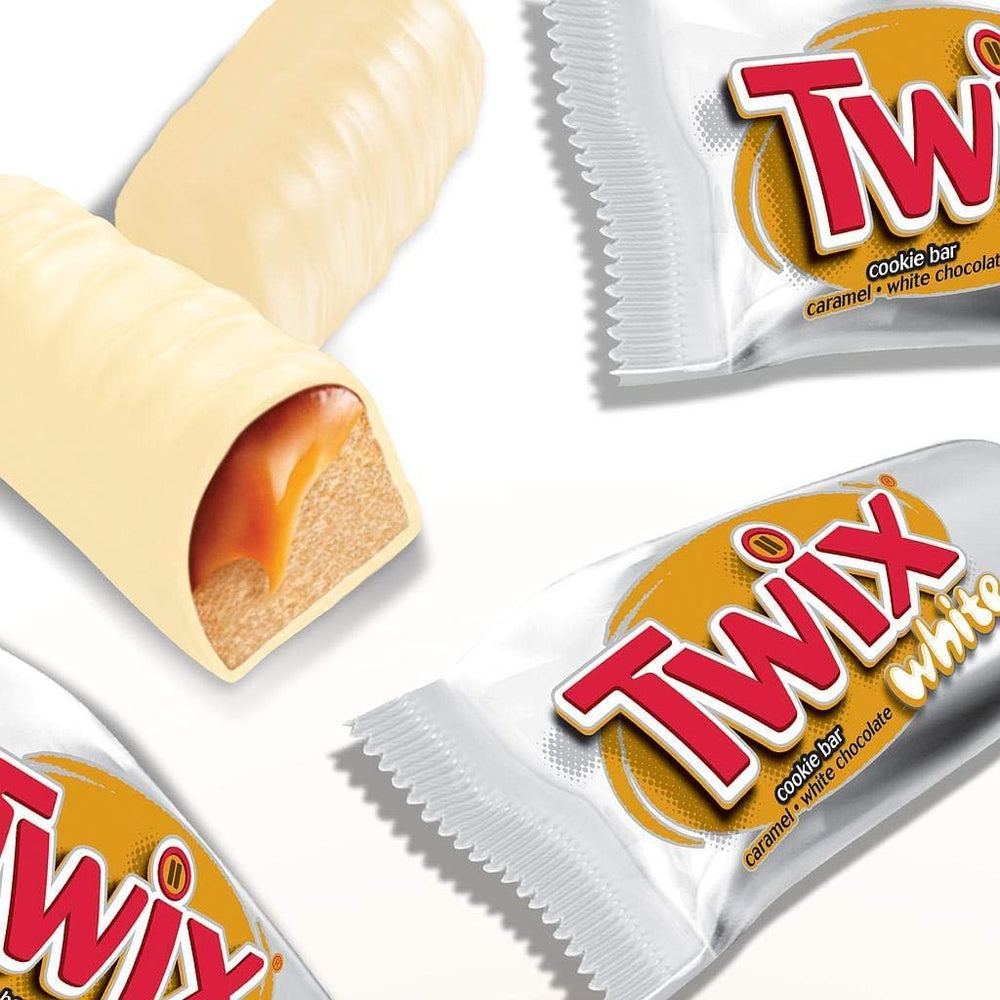 Twix hvide chokoladebarer | Karamel, kiks, hvid chokolade | Chokolade multipakke | 5 barer (5 x 46 g) (pakke med 5)