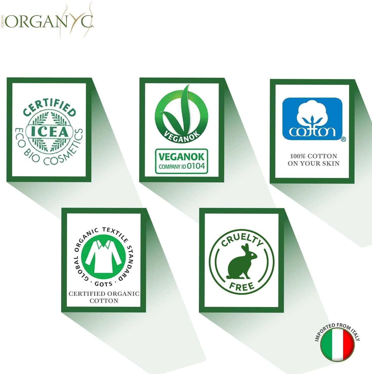 Organyc fugtige intimservietter, lavet af 100 % certificeret økologisk bomuld - 4 pakker med 20 servietter (80 servietter i alt)