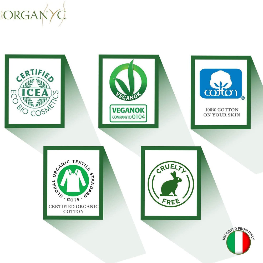 Organyc fugtige intimservietter, lavet af 100 % certificeret økologisk bomuld - 4 pakker med 20 servietter (80 servietter i alt)