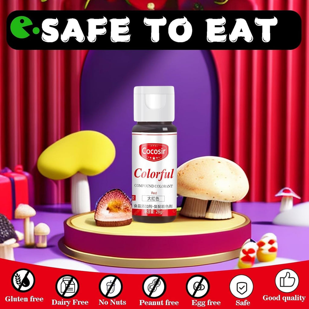 Colorant alimentar roșu, 26g, colorant alimentar concentrat, colorant alimentar pe bază de ulei, colorant alimentar concentrat fără zahăr, colorant alimentar lichid pentru copt - pentru unt de cacao, cremă de unt