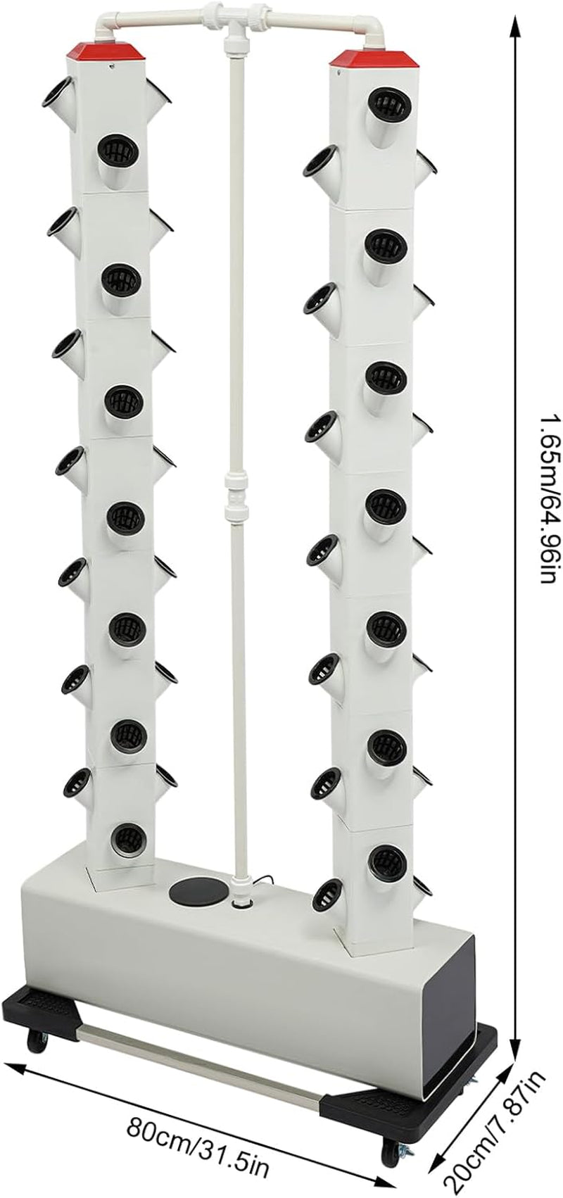 56 Kapsler Hydroponic Grow System - Lodret Hydroponic Tower med 30L vandtank, Have Hydroponic Grow System, Urtefrugt Grøntsags Aeroponic Grow Kit