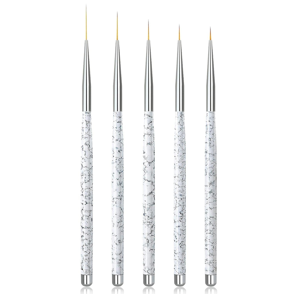 Sularpek Nail Art Liner Pinsel, 5 Stück Profi Detail Fine Nails Gel Nails Brush, Nagel Pinsel Dünn Für Beauty Frauen Nagelstudio (5 Größen, Rosa)