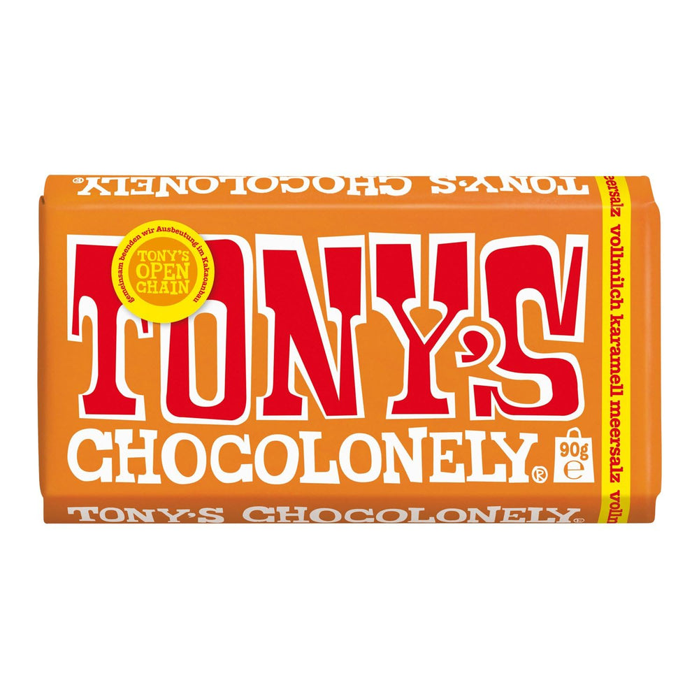 Tony's Chocolonely - Mørk chokolade med mandler og havsalt 90g