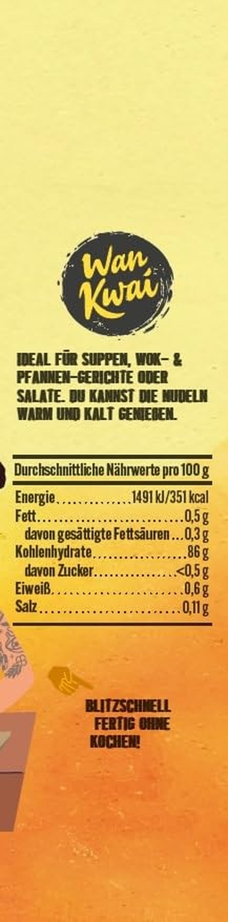 Wan Kwai glasnudler 100 g – asiatisk gourmetvariant! Glutenfri, lavet af mungbønnestivelse og vand. Ideel til supper, wokretter og salater. Delikat tekstur, klar på 5 minutter.