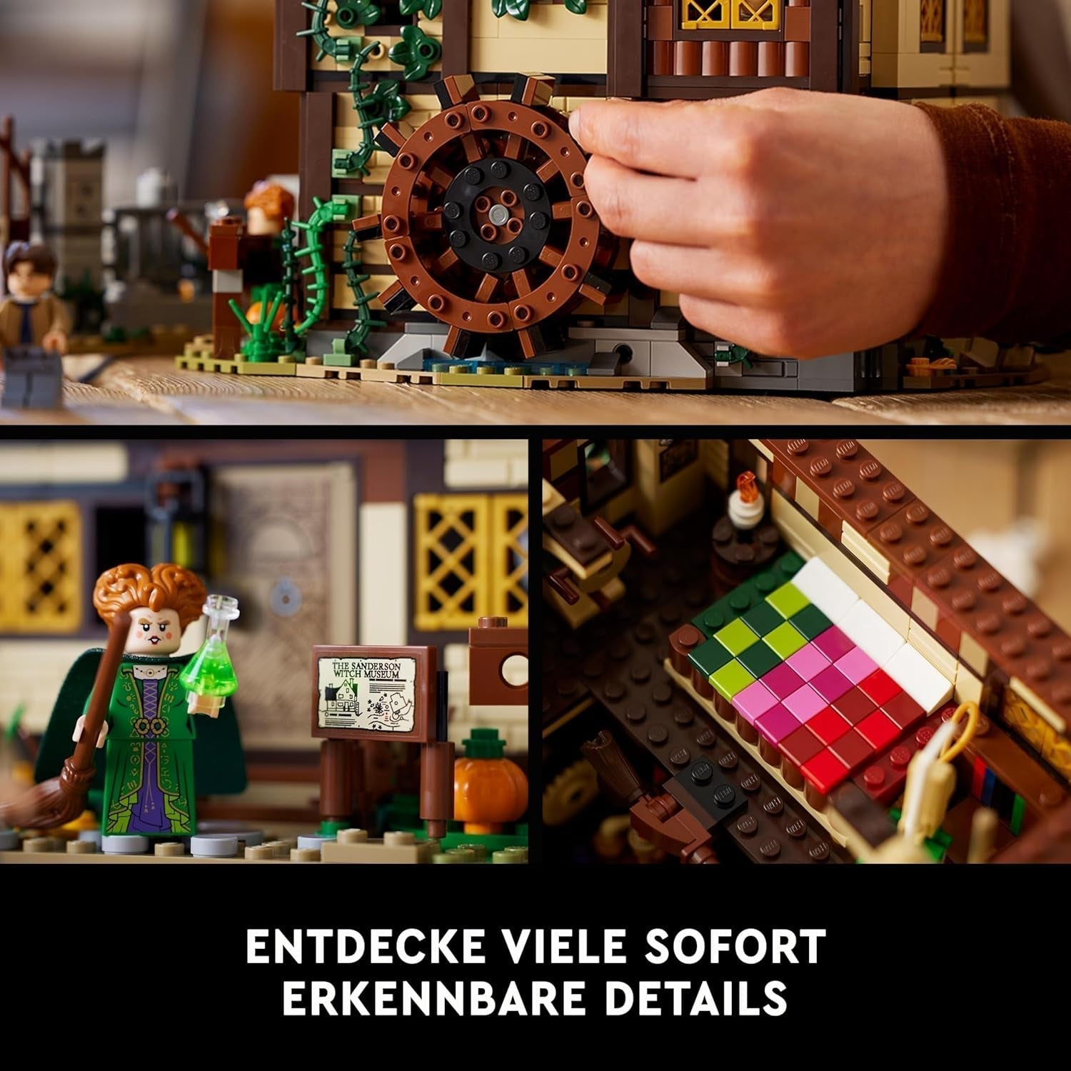 LEGO Ideas Hocus Pocus: Sanderson Sisters Witch House Sæt, Voksensamlingssæt med hus, 6 minifigurer og tilbehør, Kvinde og Mandlige 21341 byggesæt Besuche den LEGO-Store