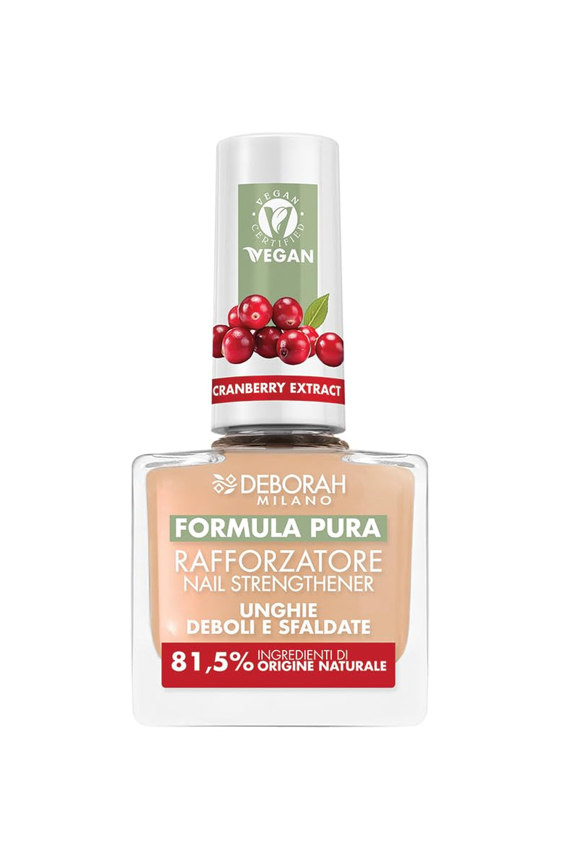 Milano Formula Pure Treatment All in One neglelak, vegansk, til base og top coat, med citronekstrakt, revitaliserer og reducerer gulning, 8,5 ml