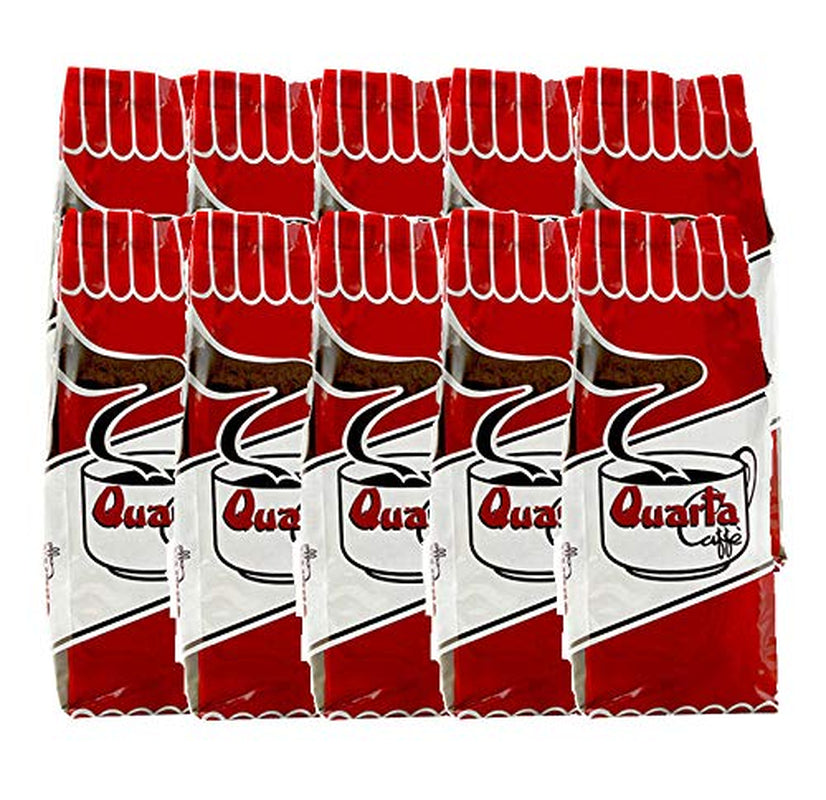 Boabe Quarta Caffè Sorte Rossa – cafea arabică și robustă, 250g, aromă puternică și energică – 10 pachete a câte 250g fiecare. Produsă în Apulia, Salento