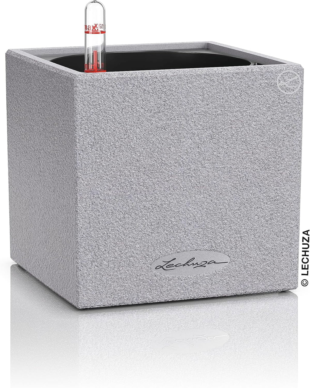 Cub de plante aromatice de înaltă calitate LECHUZA CANTO Stone 14 cu sistem de udare cu bețișor, gri piatră