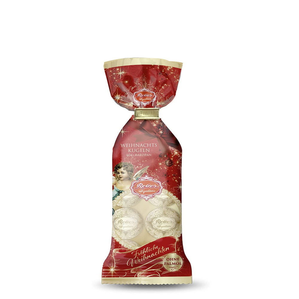 Reber Mozart kugler med mørk chokolade, pakke med 6 med marcipan og nougat, vegansk - 1 x 120 g