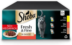 Sheba CATCARE Pouch Wet Fresh & FINE (Meat) Chunks IN Gravy Adult 50G Multipack Standard