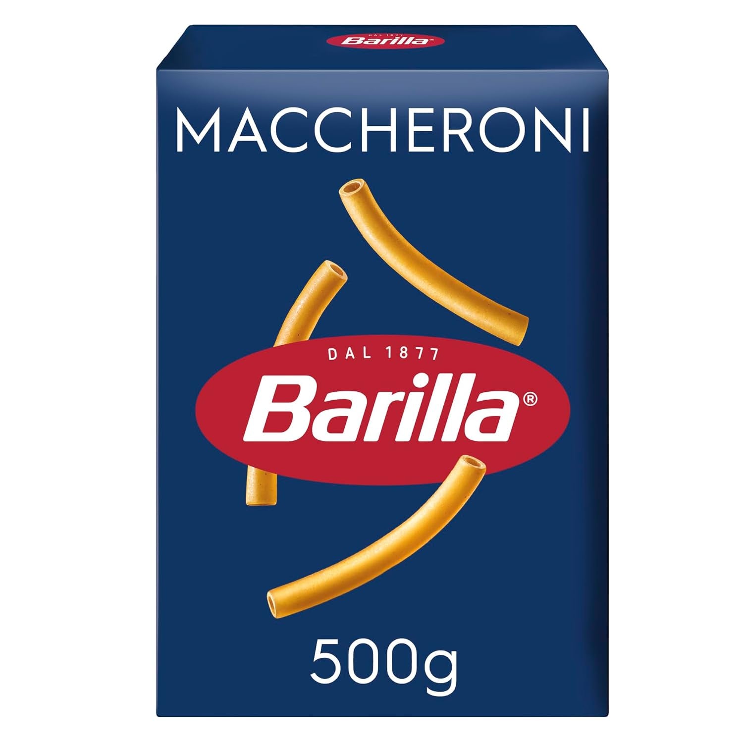 Pasta Barilla Classic Maccheroni no. 44 af højkvalitets durumhvede, altid al dente, 500g