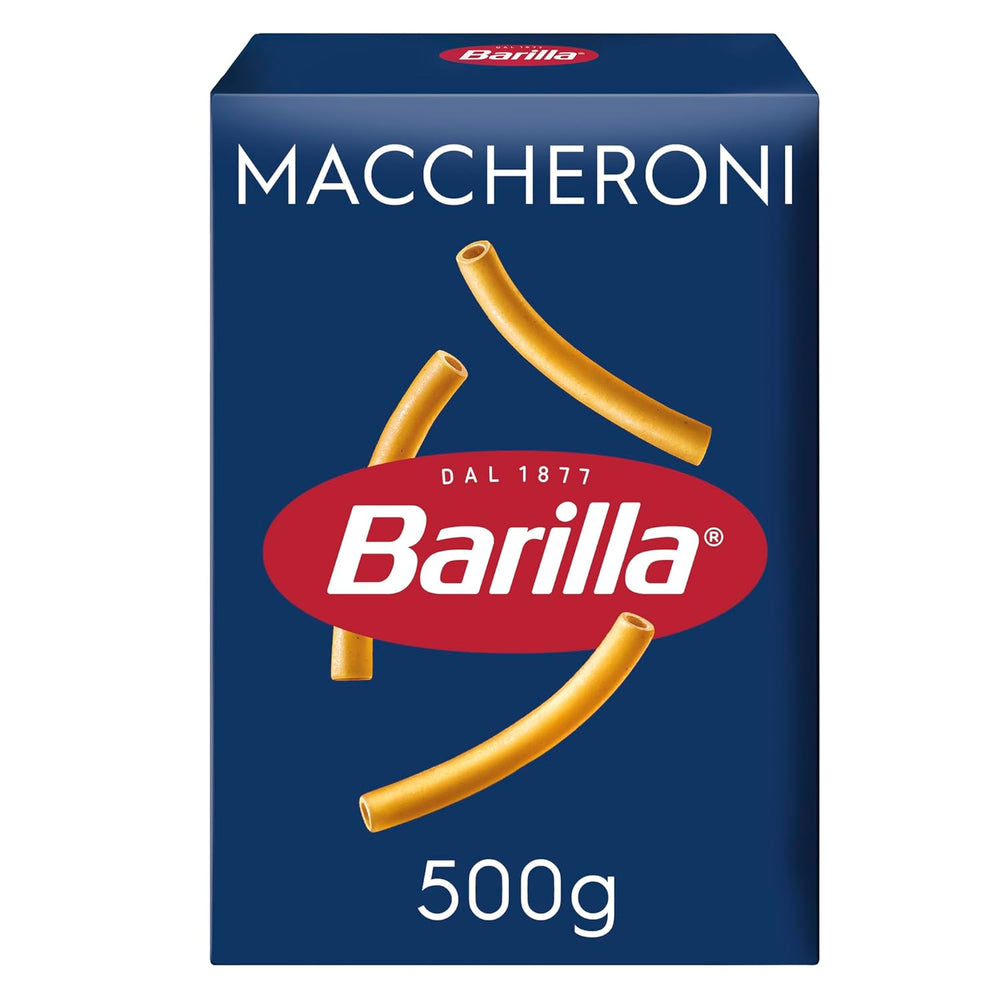 Pasta Barilla Classic Maccheroni no. 44 af højkvalitets durumhvede, altid al dente, 500g
