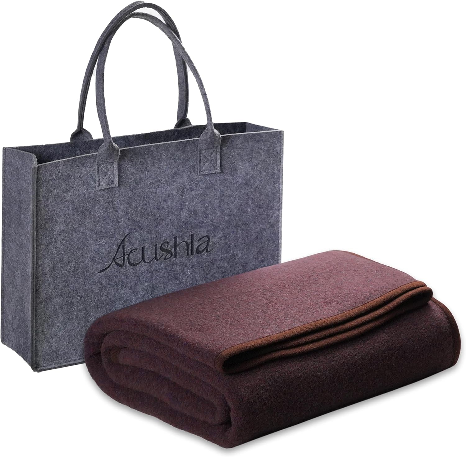 ACUSHLA 200,7X160 Cm, 1,7 kg, tæppe, uldent tæppe, varmt rejsetæppe, strikket tæppe, dekorativt, tæpper til sofa, stol, sofa, seng, stue, camping, egnet til alle årstider Ww203 senge og betræk HLA-Store Brun 9" XUS" 9"