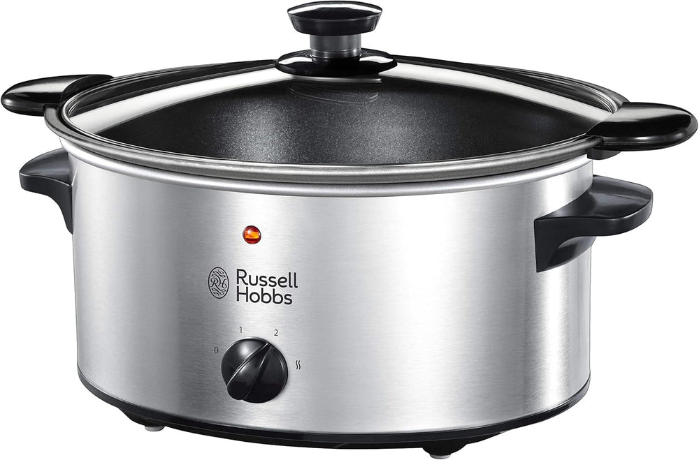 Russell Hobbs Slow Cooker, 3,5 liter non-stick, rustfrit stål, 3 temperaturindstillinger og holde varm funktion, 160W Slow Cooker Naty Shop Standardtitel