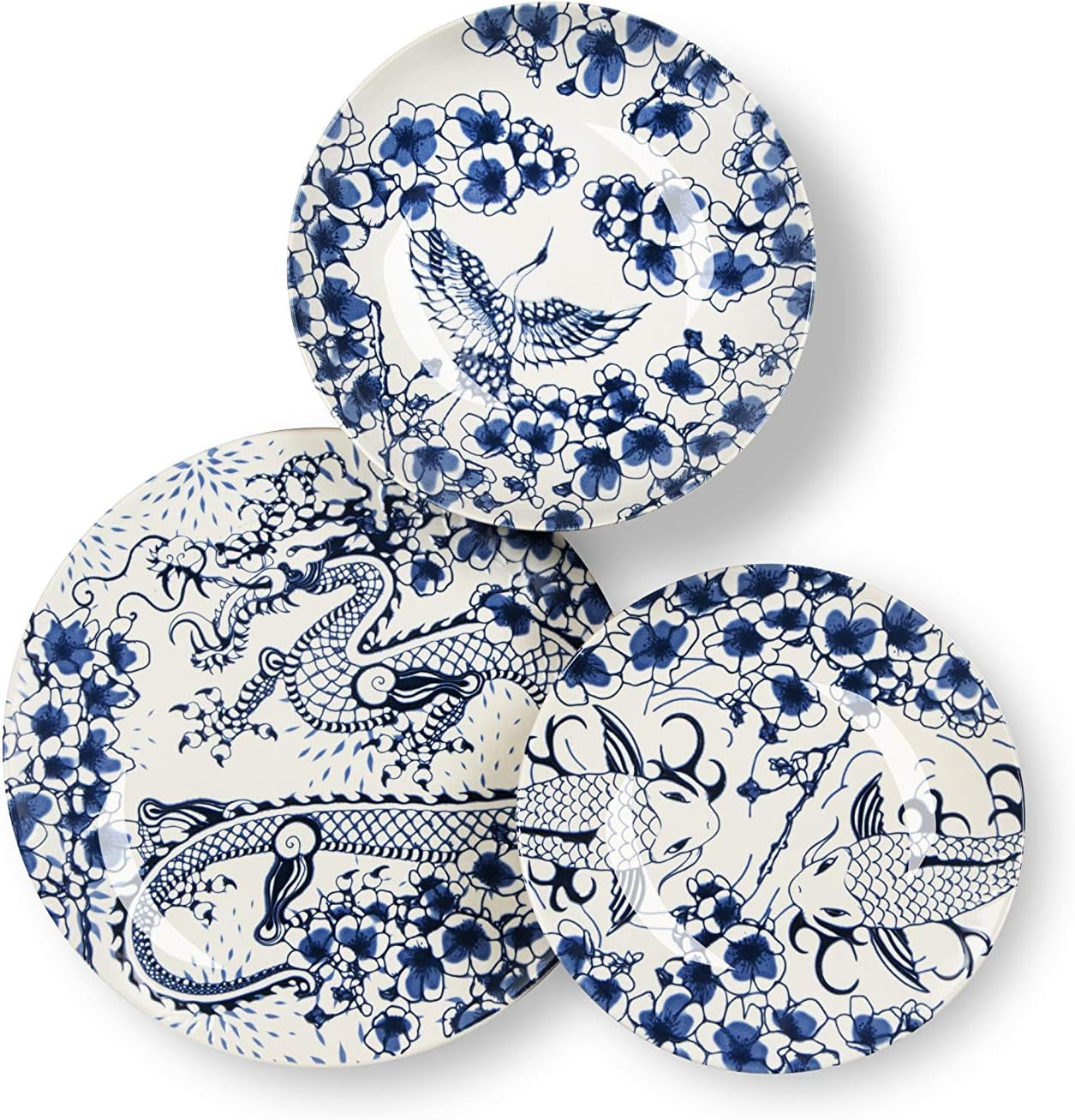 Set de veselă Excelsa Zen, 18 piese, ceramică, alb și albastru