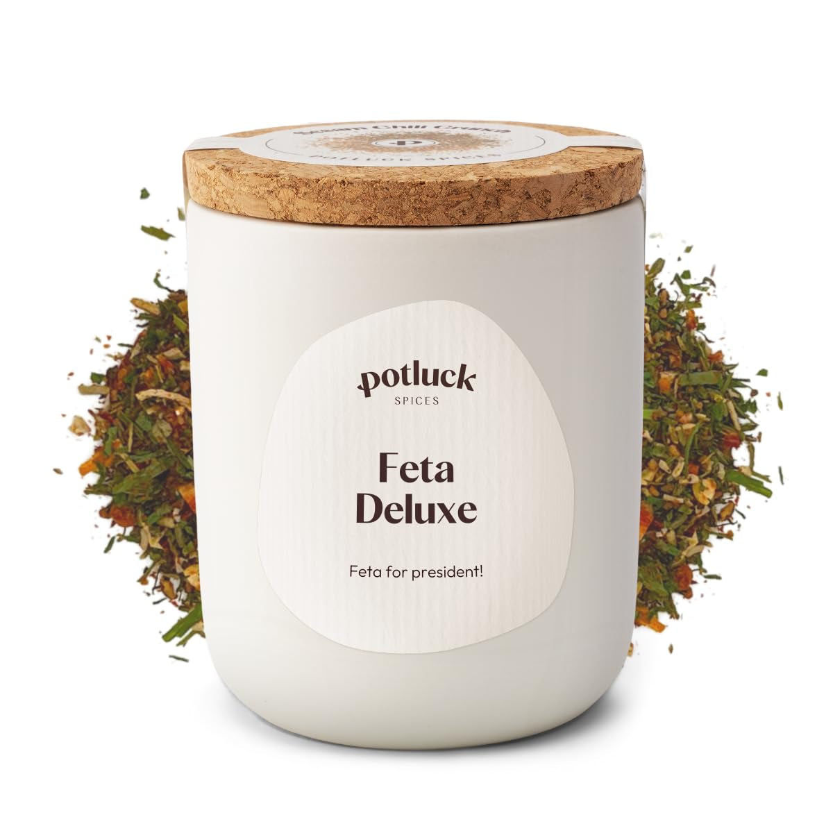 Potluck | Feta Gewürz | Gewürzmischung im Keramiktopf | 50 g | Mit natürliche indholdsstoffer