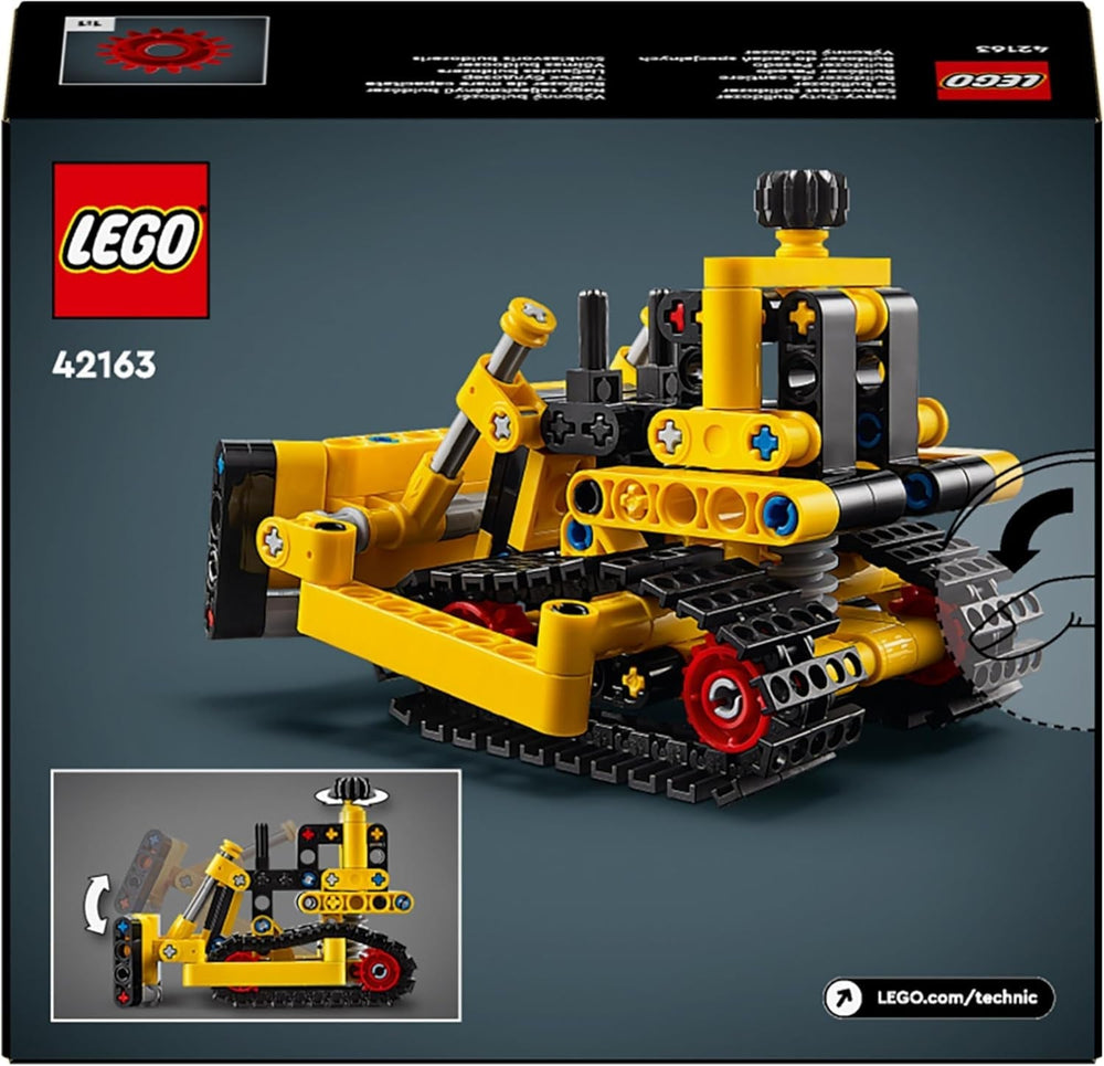 LEGO Technic Heavy Bulldozer Byggelegetøj Bulldozer Føj til din byggeplads Byggelegetøj til børn Teknisk gave til drenge og piger 7 år 42163 Byggesæt Besuche den LEGO-Store