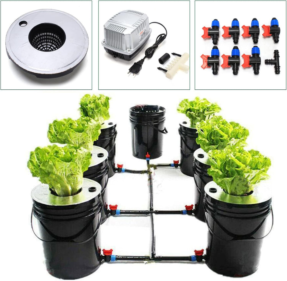 Hydroponic System DWC 5 Gallon Hydroponic Grow System Kit 20L x 7 spand Indendørs Hydroponic Grow System Multi Barrel Hydroponic Machine drypvandingssystem