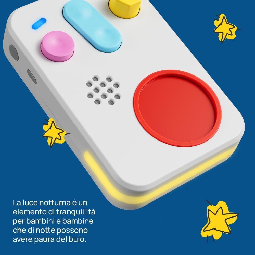 + Povestitor interactiv pentru copii cu conținut audio de la 0 la 10 ani, cutie audio cu figura sonoră -Me, lumină de noapte, rutină de somn, joc muzical de învățare, versiune italiană Jucarii Bebe Naty Shop