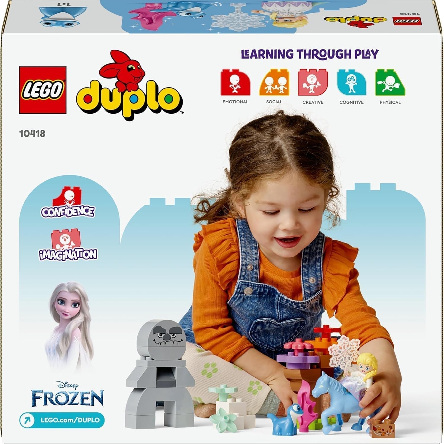 LEGO DUPLO | Disney ELSA og Bruni i den fortryllede skov, isdronning 4 figurer legetøj til 2-årige, førskolegave til piger og drenge 2+ år, baseret på frosne 2 10418 byggesæt Beuche den LEGO-Store