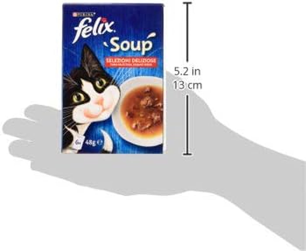 PURINA  Suppe Katze Köstliche Auswahl mit Rindfleisch, mit Huhn, mit Lamm - 48 Beutel à 48 g je 48 g (8 Packungen à 6 x 48 g)