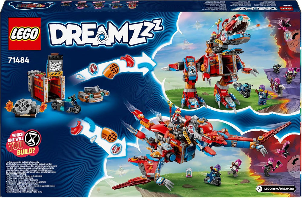 LEGO Dreamzzz 2-i-1 Coopers Dino-Mech C-Rex Legetøj Pterodactyl T.Rex Action Figur til drenge og piger Kreativt legetøj Adventuresæt Gave til børn 9 år 71484 Byggesæt Beuche den LEGO-Store