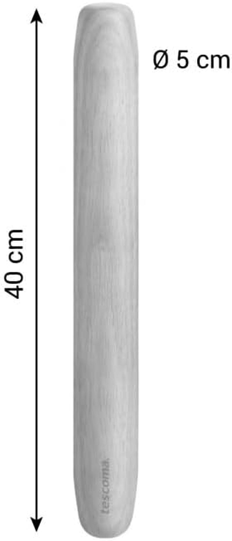 Tescoma DELÍCIA Pizzaroller 40 cm, ø 5 cm fra Holz | Premium brasilianske Gummibaum-Holz | Optimal til enhver pizzastørrelse Ergonomisk design | Umweltfreundlich & Langlebig