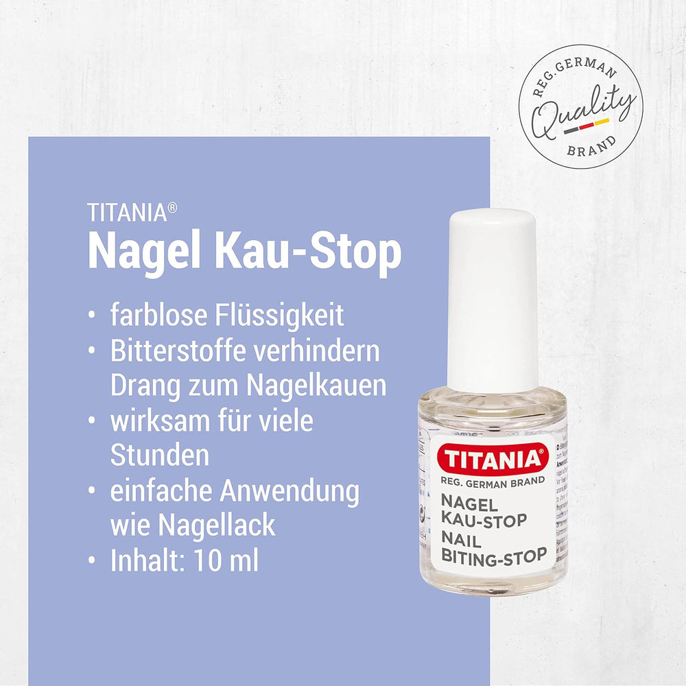 TITANIA Anti-Redness Neglelak (10ml) • Neglebidende neglelak • Forebyggelse af neglebidning • Håndbeskyttelse til neglebidning • Forebyggelse af neglebidning