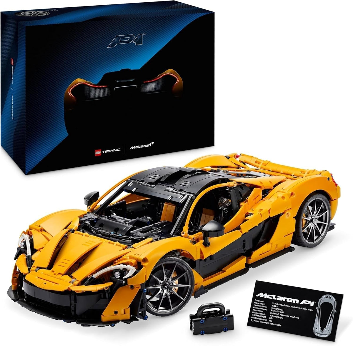 LEGO Technic Mclaren P1 Super Sportsvognsæt Til Voksne Bilfans Gave V8 Stempelmotor 7-trins gearkasse Skalamodel Legetøjsbilsæt 42172 Byggesæt Besuche den LEGO-Store Standardtitel