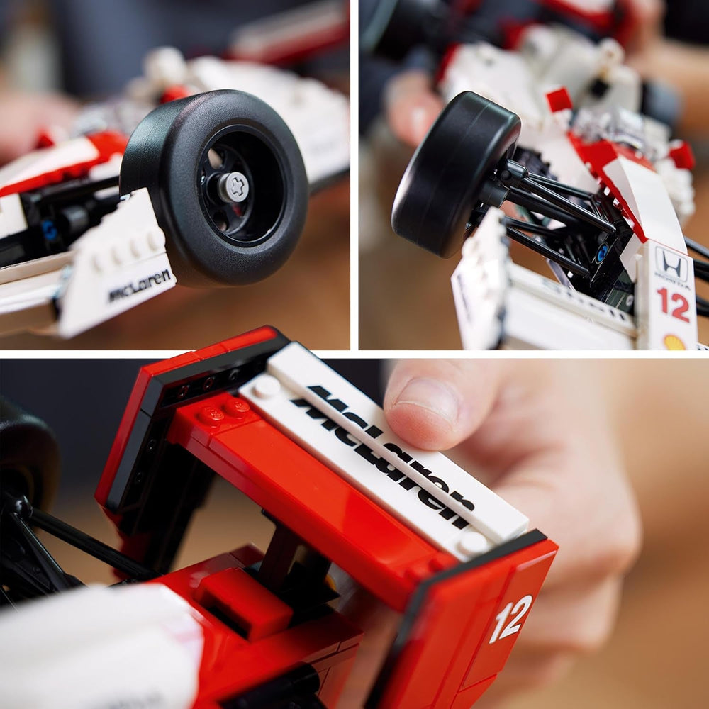 LEGO Icons Mclaren MP4/4 & Ayrton Senna modelbilsæt, F1 racerbilsæt til voksne med racerminifigur, samleobjekt, gaveidé til mænd, kvinder, ham og hende 10330 byggesæt Besuche den LEGO-Store