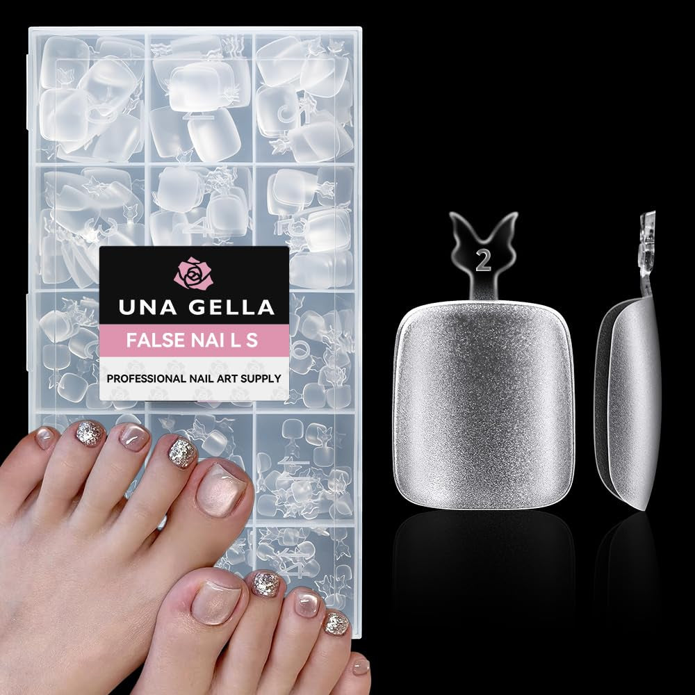 Tipuri de unghii balerină pentru unghii cu gel, 216 bucăți, 12 mărimi, tipuri de unghii cu gel moale, acoperire completă, set pentru extensii de unghii, semi-mate, DIY, artă acasă