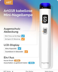 Lampă UV portabilă Melodysusie cu suport pentru unghii cu gel, mini lampă LED UV reîncărcabilă cu afișaj LCD, lampă UV mică portabilă pentru unghii cu 2 temporizatoare, uscător de unghii pentru toate tipurile de ojă cu gel UV (alb)