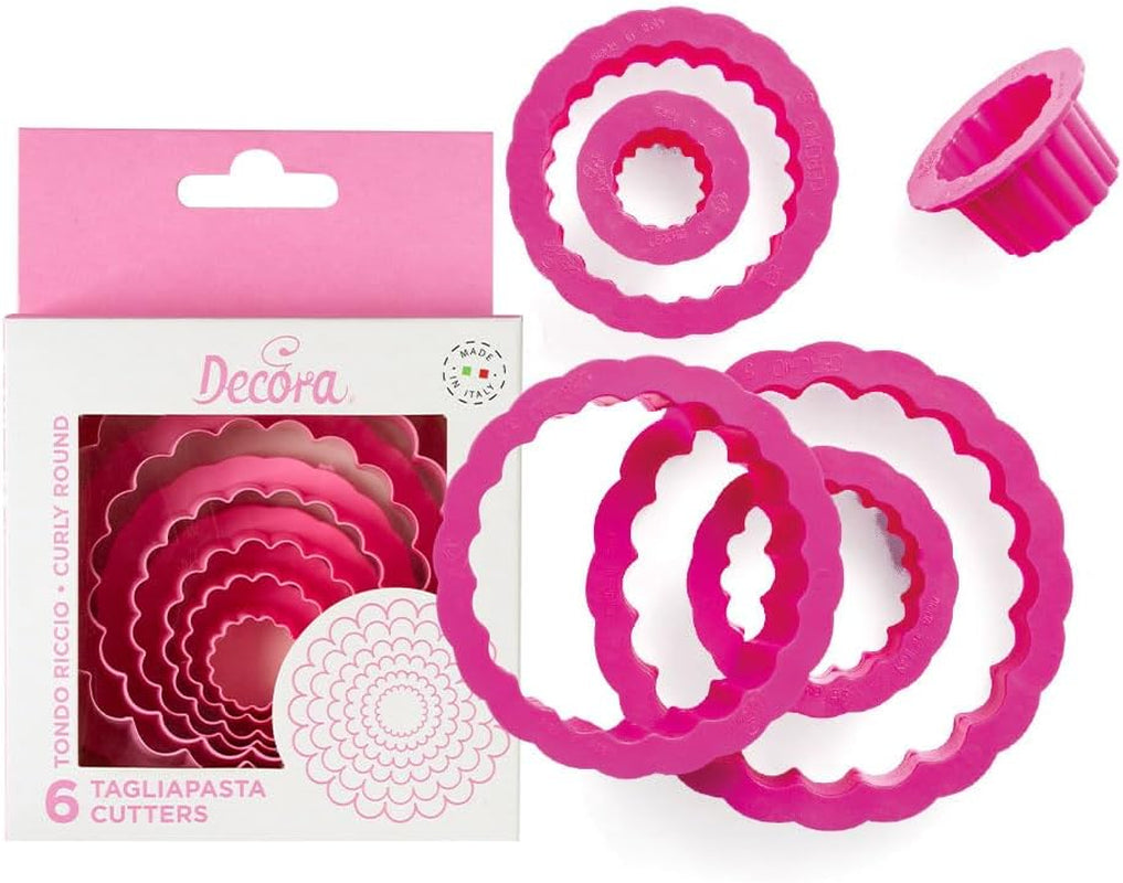 0255301 Set forme de biscuiți, rotunde-ondulate, 6 piese, 1,5/2,5/3,5/5/6,5/8 cm