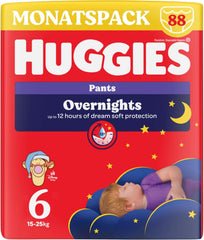 Huggies Natbukser Størrelse 6 (15-25 kg), Månedlig bleboks, 88 stykker Mor og Baby Naty Shop