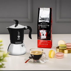 Aparat de cafea cu inducție Bialetti Fiammetta, 2 căni (100 ml), potrivit pentru toate tipurile de plite, design elegant, negru