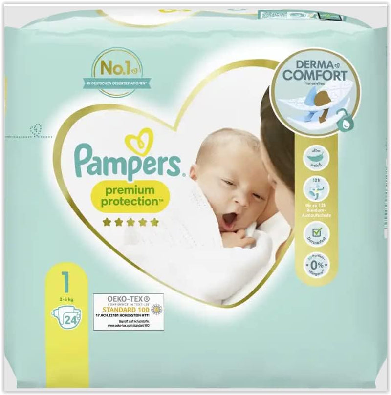 Pampers bleer til babyer str. 0 (1,5-2,5 kg) premium beskyttelse, 24 dele, komfort og beskyttelse Pampers Softest