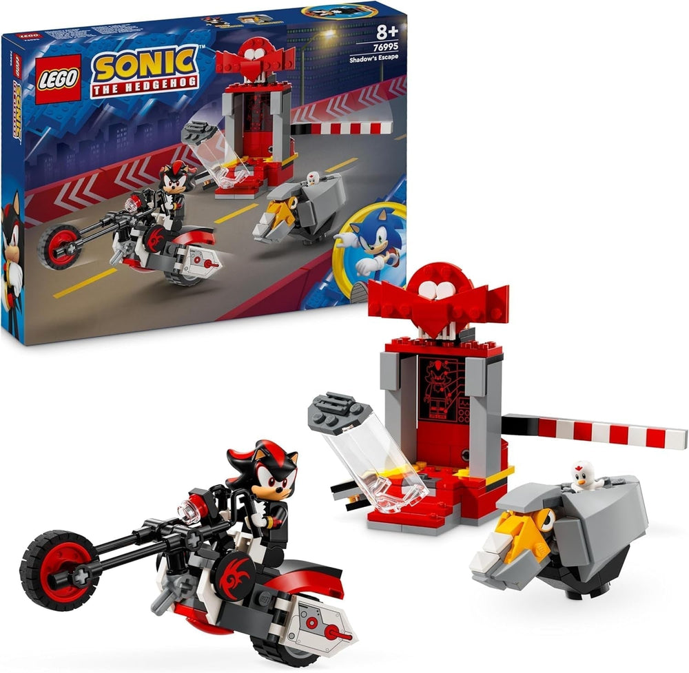 LEGO Sonic the Hedgehog Shadow the Hedgehog Escape Legetøj Motorcykel- og videospilfigursæt Gamer- og fangave til 8-årige drenge og piger Fanvare 76995 Byggesæt Besuche den LEGO-Store Standardtitel