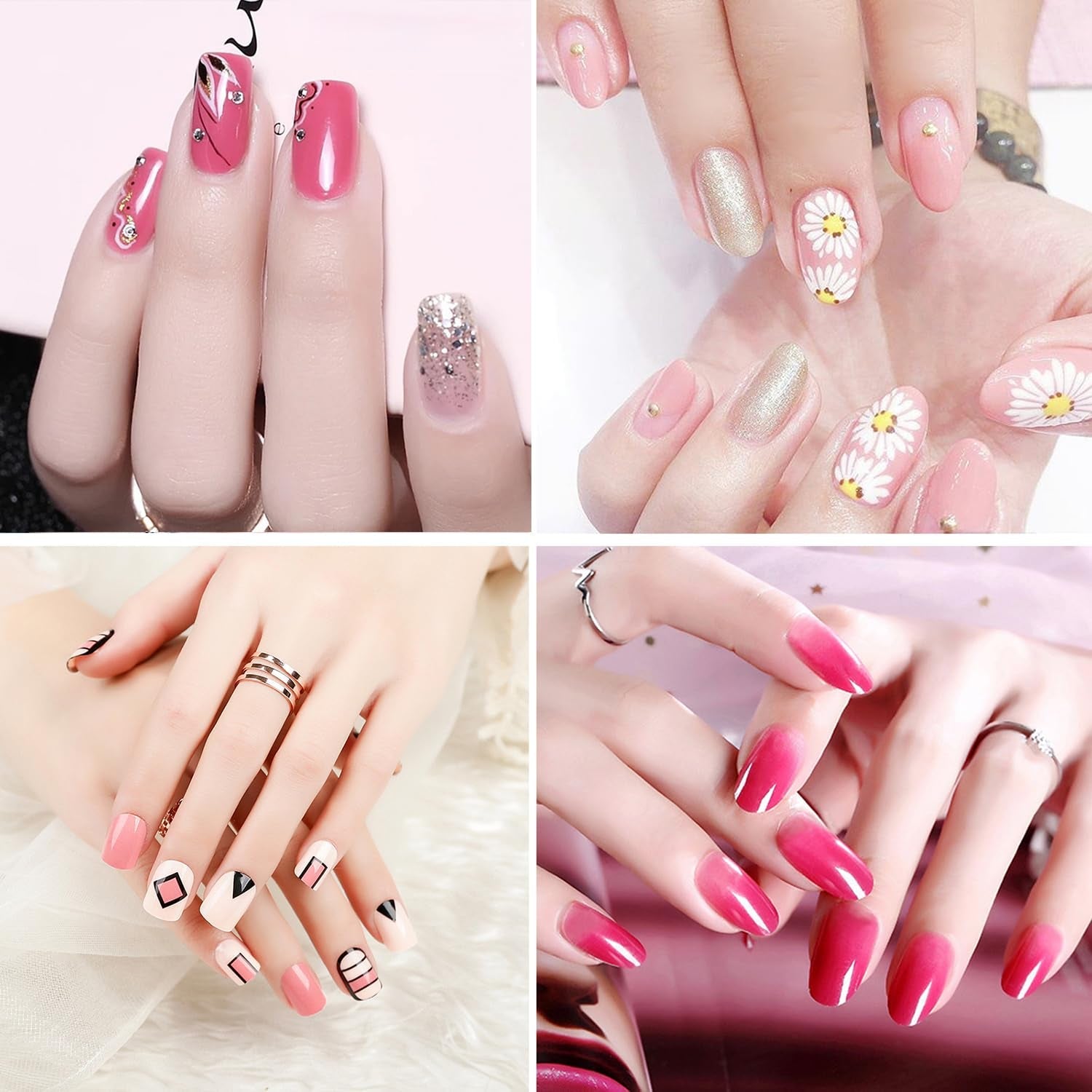 6 Stück Nagel Pinsel Set, Doppel-Ende Nageldesign Pinsel, Acryl Nail Art Pinsel Set Nail Art Liner Pinsel Dotting Tool Für DIY Nail Art Design (Mit 1 Schwammbürste)