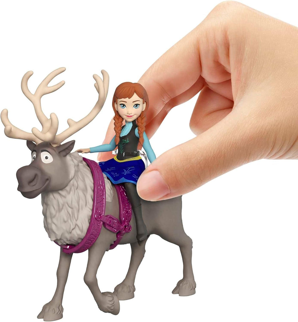 Mattel DISNEY Isdronningen Anna & Sven dukke og dyrefigur, inspireret af de animerede figurer, bevægelige lemmer, aftagelig nederdel og kappe, til børn fra 3 år og opefter, HLX03 Naty Shop Dolls