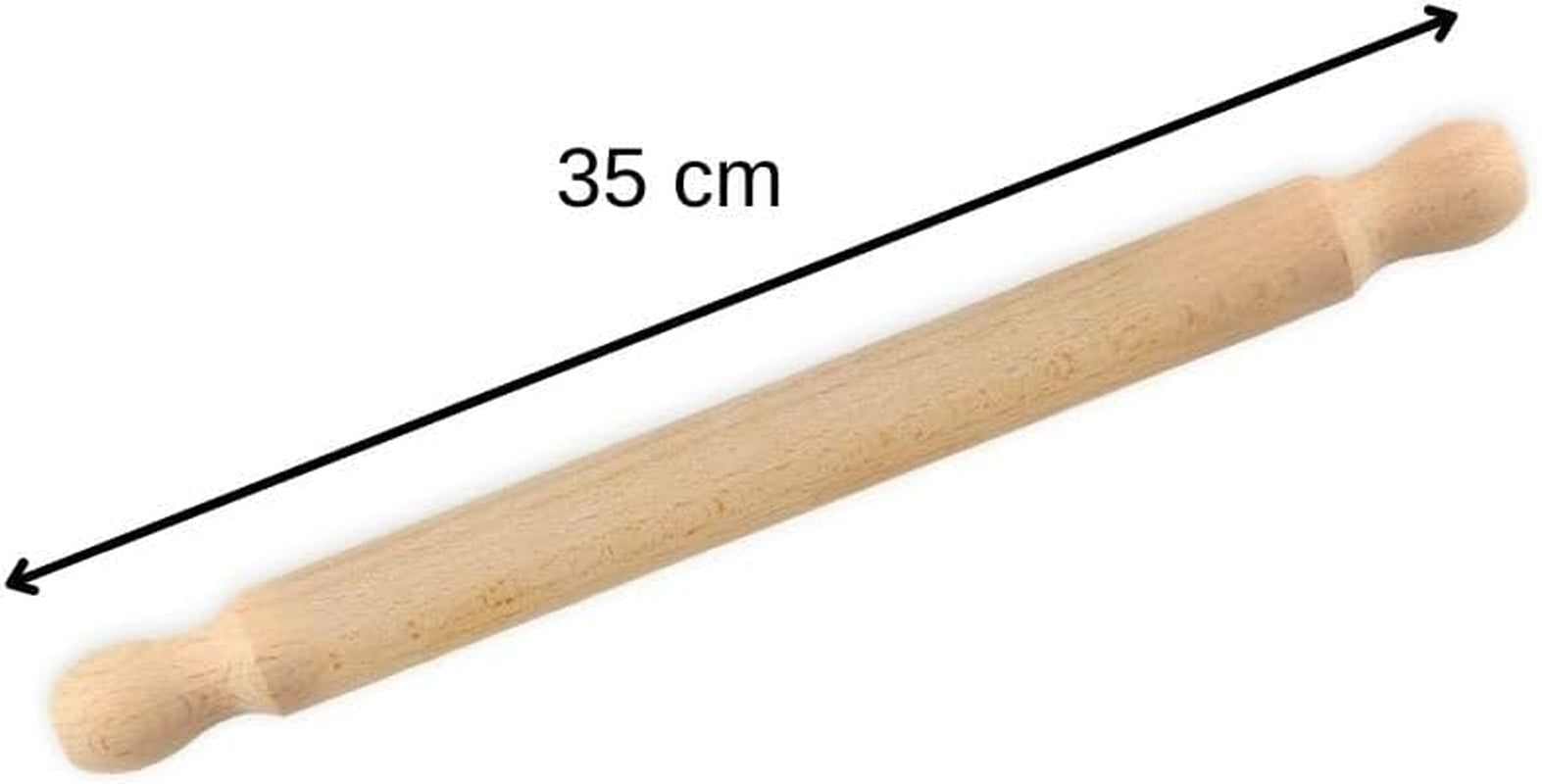 Zenker Rollholz fra Buchenholz, 350 x 30 x 30 mm – Perfekt for Teige und Fondant, FSC-certificeret, med praktisk Manschette, Braun