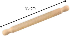 Zenker Rollholz fra Buchenholz, 350 x 30 x 30 mm – Perfekt for Teige und Fondant, FSC-certificeret, med praktisk Manschette, Braun
