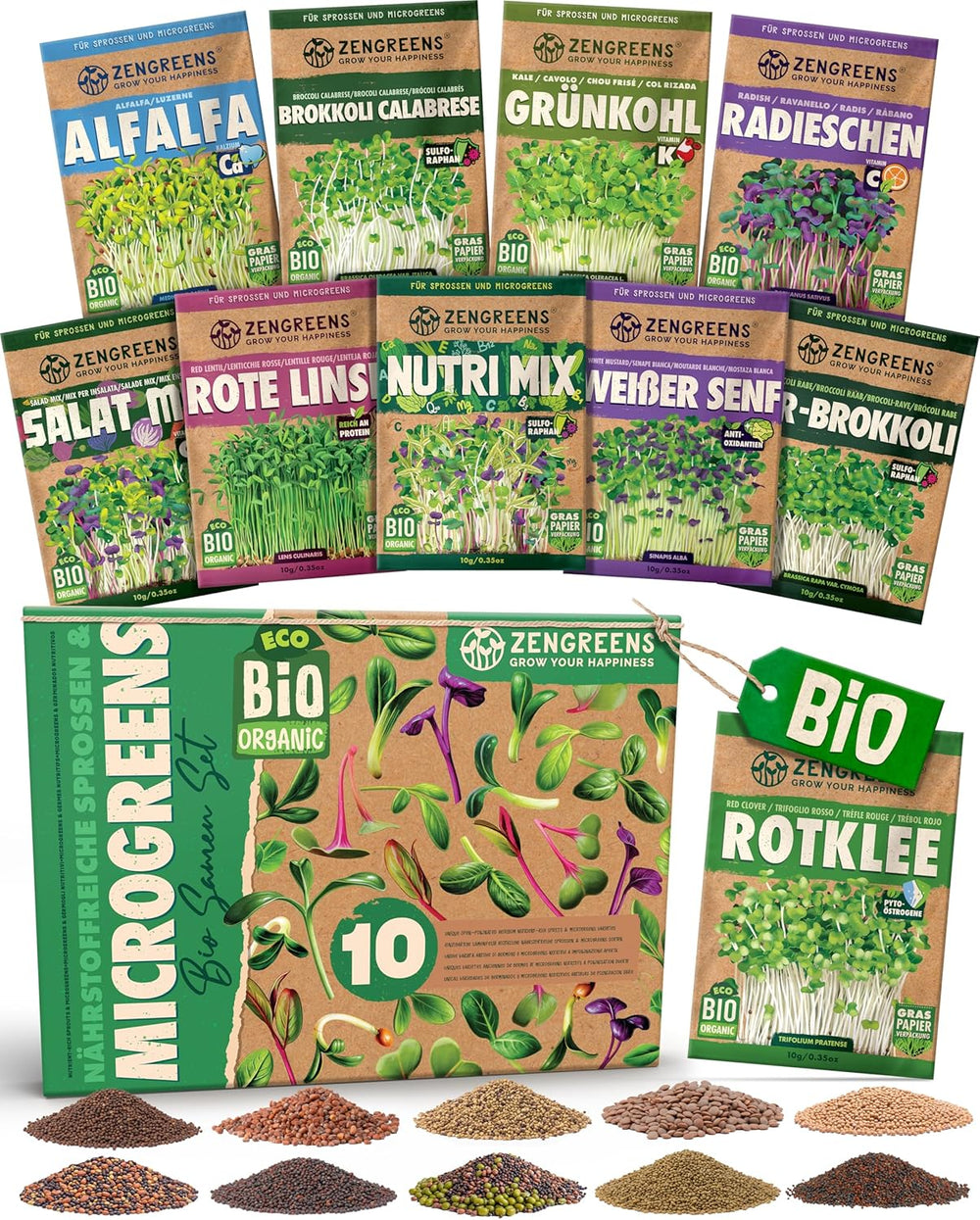 Økologiske basilikumfrø i et sæt med 6 - 6 basilikumfrø til nem dyrkning i haven, balkonen eller højbedet - Plantefrø - Frøplanter